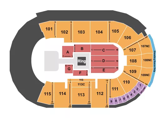 seating chart for Fishers Event Center - Wrestling - eventticketscenter.com