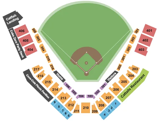 seating chart for Five County Stadium - Baseball - eventticketscenter.com