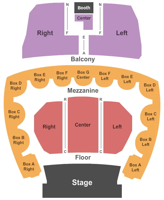 seating chart for Five Flags Center - Theatre - Endstage No Pit - eventticketscenter.com