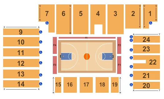 seating chart for Five Flags Center - Arena - Basketball - eventticketscenter.com