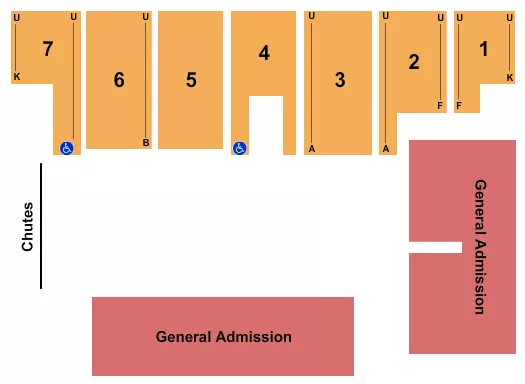 seating chart for Five Flags Center - Arena - Rodeo with GA - eventticketscenter.com