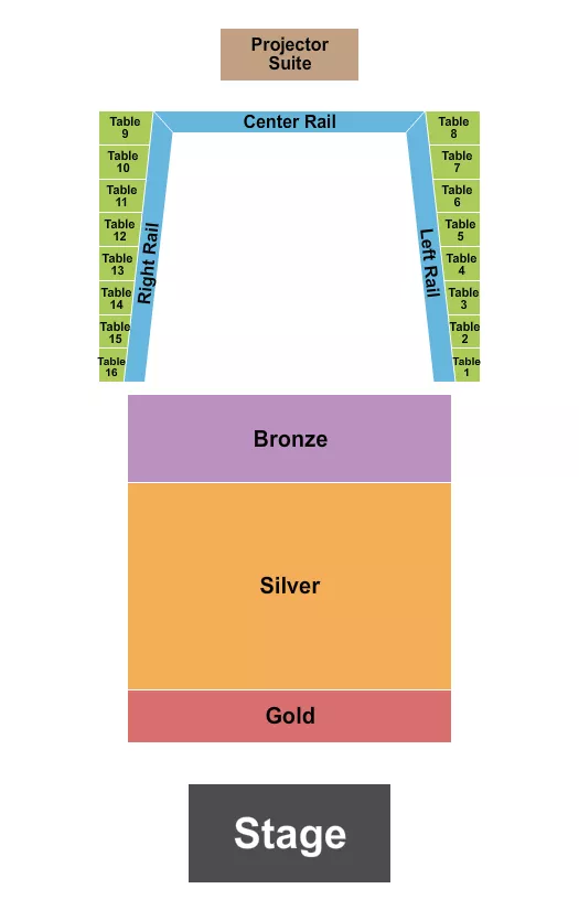 seating chart for Five Points Theatre - Endstage GSB - eventticketscenter.com