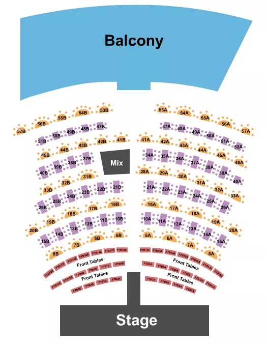seating chart for Flamingo Showroom at Flamingo Las Vegas - Table & Booth - eventticketscenter.com