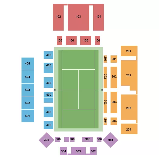 seating chart for Flats West Bank - Tennis - eventticketscenter.com