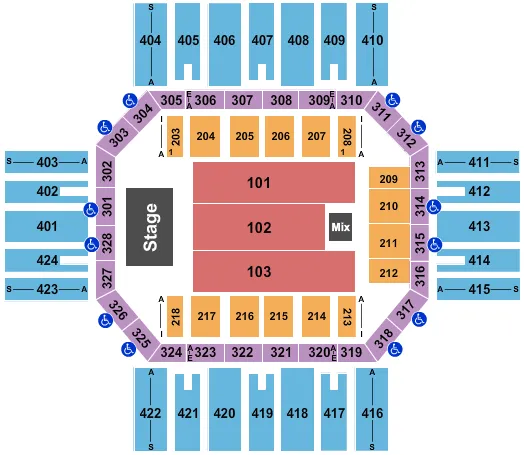 seating chart for Florence Civic Center - Alabama - eventticketscenter.com