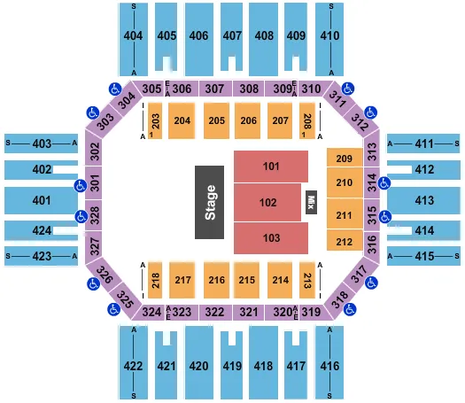 seating chart for Florence Civic Center - Endstage - Half House - eventticketscenter.com