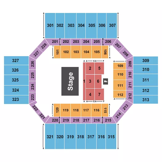 seating chart for Florence Civic Center - Half House 1 - eventticketscenter.com