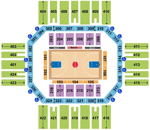 seating chart for Florence Civic Center - Harlem Globetrotters - eventticketscenter.com