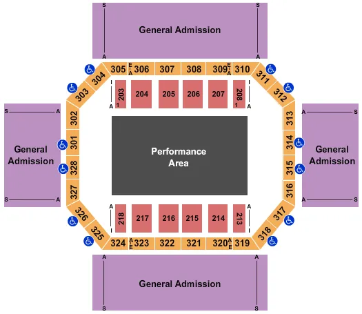 seating chart for Florence Civic Center - Rodeo 2 - eventticketscenter.com