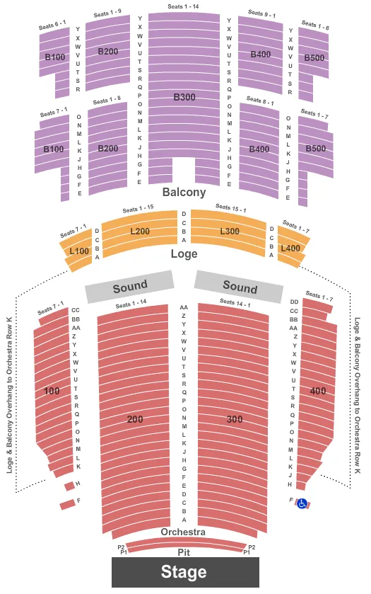 seating chart for Florida Theatre Jacksonville - Endstage Pit - eventticketscenter.com