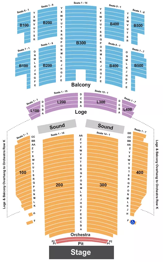 seating chart for Florida Theatre Jacksonville - Endstage Pit - eventticketscenter.com