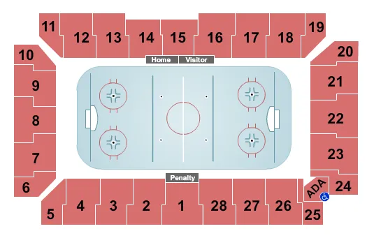 seating chart for Visions Veterans Memorial Arena - Hockey - eventticketscenter.com