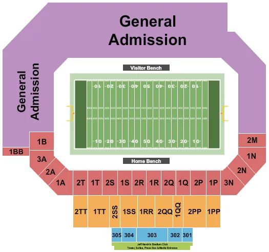 seating chart for Floyd Stadium - DCI - eventticketscenter.com