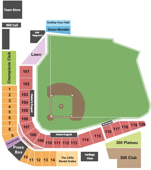 seating chart for Fluor Field at the West End - Baseball - eventticketscenter.com