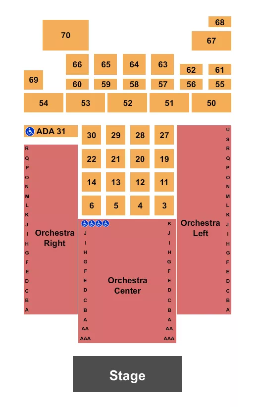 seating chart for Flying Monkey Movie House & Performance Center - Endstage - eventticketscenter.com