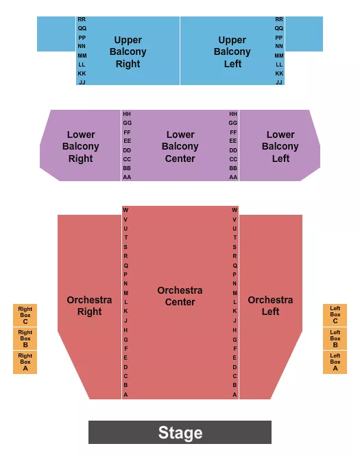 seating chart for Folly Theater - Endstage - eventticketscenter.com