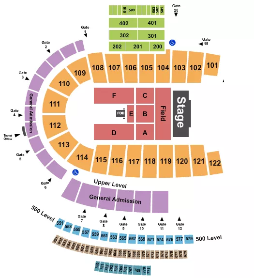 seating chart for Folsom Field - Mumford and Sons - eventticketscenter.com