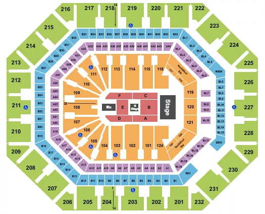 seating chart for Footprint Center - Cyndi Lauper - eventticketscenter.com