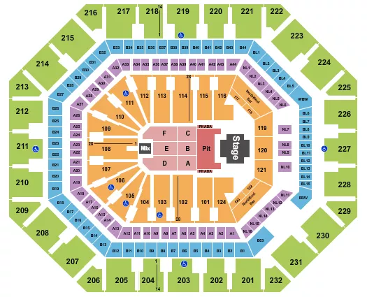 seating chart for Footprint Center - Lauryn Hill - eventticketscenter.com