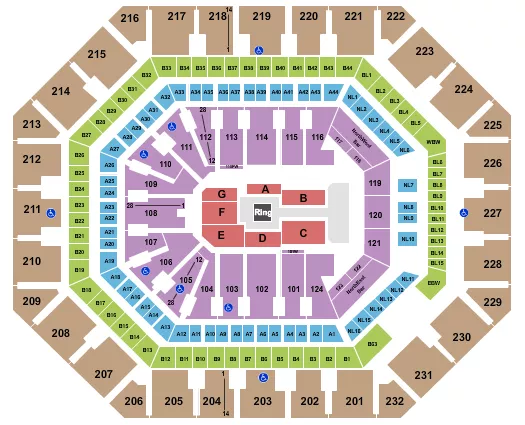 seating chart for Footprint Center - Wrestling - AEW - eventticketscenter.com