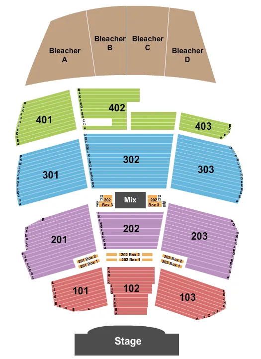 seating chart for Ford Amphitheater at Coney Island Boardwalk - Wu Tang Clan - eventticketscenter.com