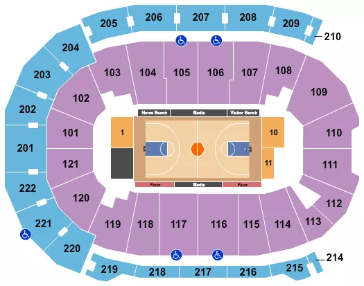 seating chart for Ford Center - IN - Basketball - College - eventticketscenter.com