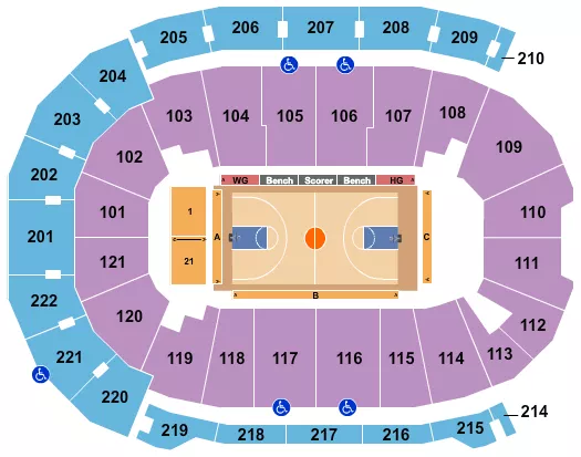 seating chart for Ford Center - IN - Basketball - Globetrotters - eventticketscenter.com