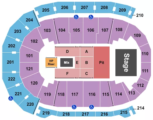 seating chart for Ford Center - IN - Breaking Benjamin - eventticketscenter.com