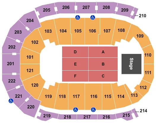 seating chart for Ford Center - IN - Endstage-2 - eventticketscenter.com
