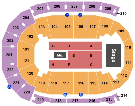 seating chart for Ford Center - IN - Endstage 3 - eventticketscenter.com