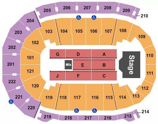 seating chart for Ford Center - IN - Endstage 6 - eventticketscenter.com