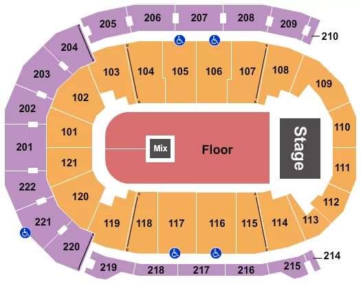seating chart for Ford Center - IN - Endstage GA Floor 3 - eventticketscenter.com