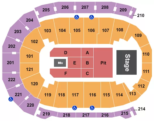 seating chart for Ford Center - IN - Endstage Pit 2 - eventticketscenter.com
