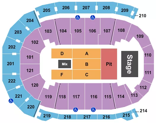 seating chart for Ford Center - IN - Endstage Pit 4 - eventticketscenter.com