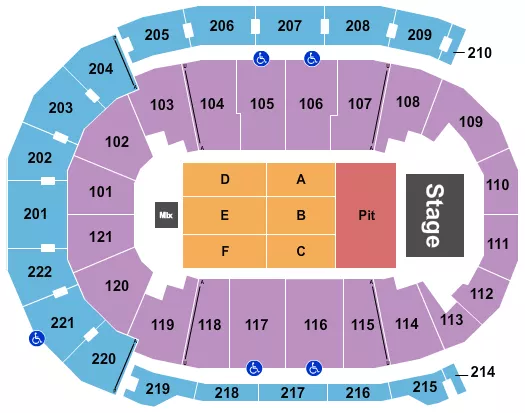 seating chart for Ford Center - IN - Endstage Pit 5 - eventticketscenter.com