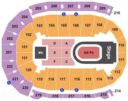 seating chart for Ford Center - IN - Kane Brown - eventticketscenter.com