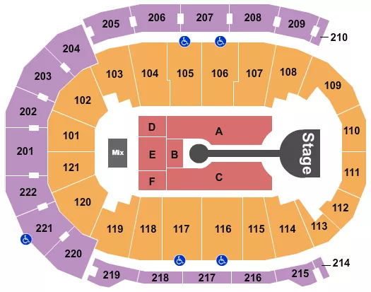 seating chart for Ford Center - IN - Lauren Daigle 2024 - eventticketscenter.com