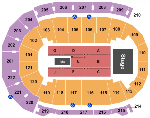 seating chart for Ford Center - IN - MercyMe 2 - eventticketscenter.com