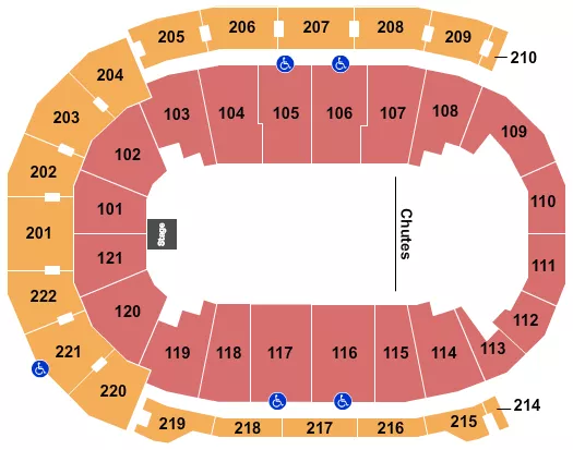 seating chart for Ford Center - IN - PBR 3 - eventticketscenter.com