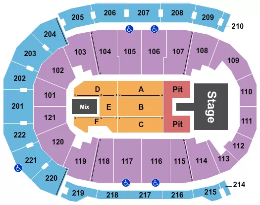 seating chart for Ford Center - IN - Thomas Rhett - eventticketscenter.com