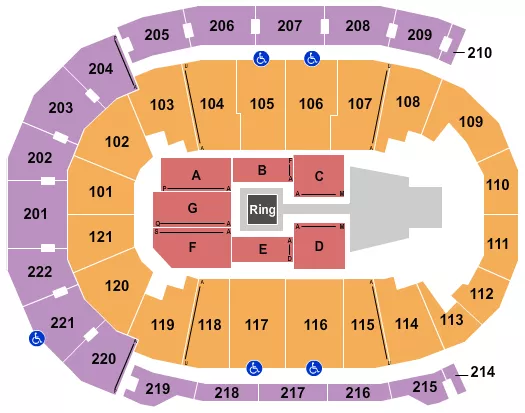 seating chart for Ford Center - IN - WWE 2 - eventticketscenter.com