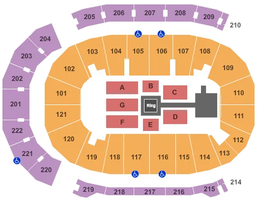 seating chart for Ford Center - IN - WWE - eventticketscenter.com