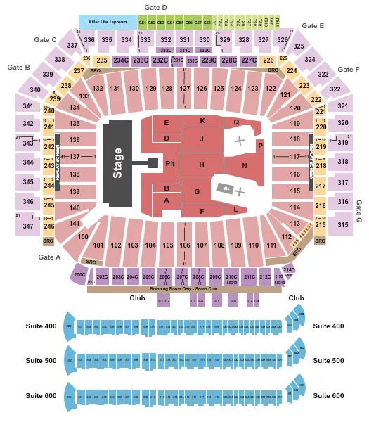 seating chart for Ford Field - AC/DC - eventticketscenter.com