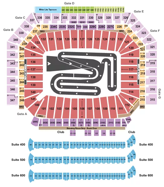 seating chart for Ford Field - AMA Supercross - eventticketscenter.com