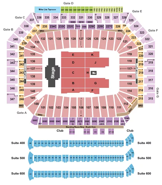 seating chart for Ford Field - Billy Joel - eventticketscenter.com