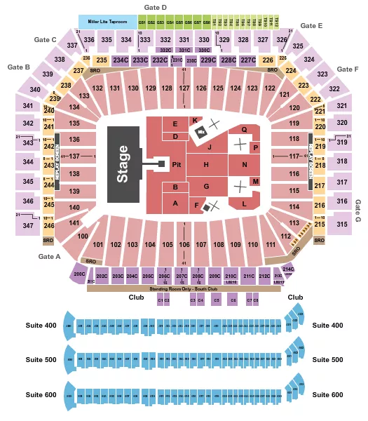 seating chart for Ford Field - Foo Fighters - eventticketscenter.com