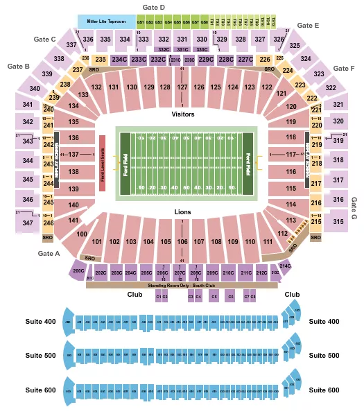 lions packers tickets ford field