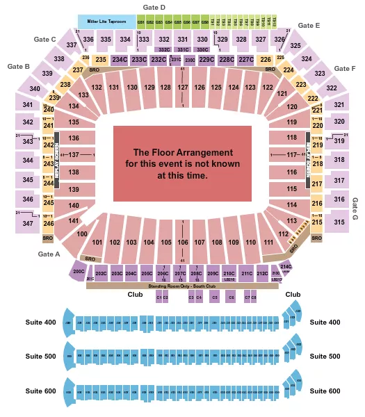 seating chart for Ford Field - Generic Floor - eventticketscenter.com