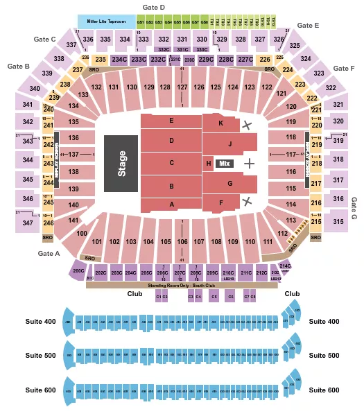 seating chart for Ford Field - George Strait - eventticketscenter.com