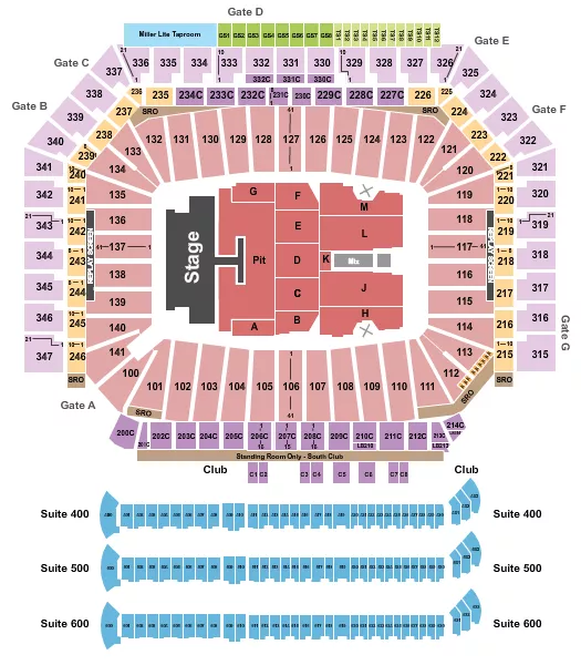 seating chart for Ford Field - Kenny Chesney 2024 - eventticketscenter.com